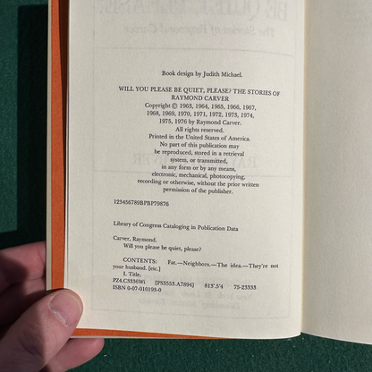 Vintage Fiction Hardback: Raymond Carver - Will You Please Be Quiet, Please? FIRST EDITION