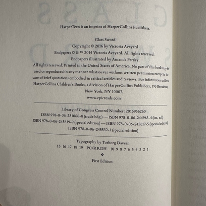 Fantasy Hardbacks: Victoria Aveyard - The Red Queen Series, Books 1-4 ALL SIGNED FIRST EDITIONS