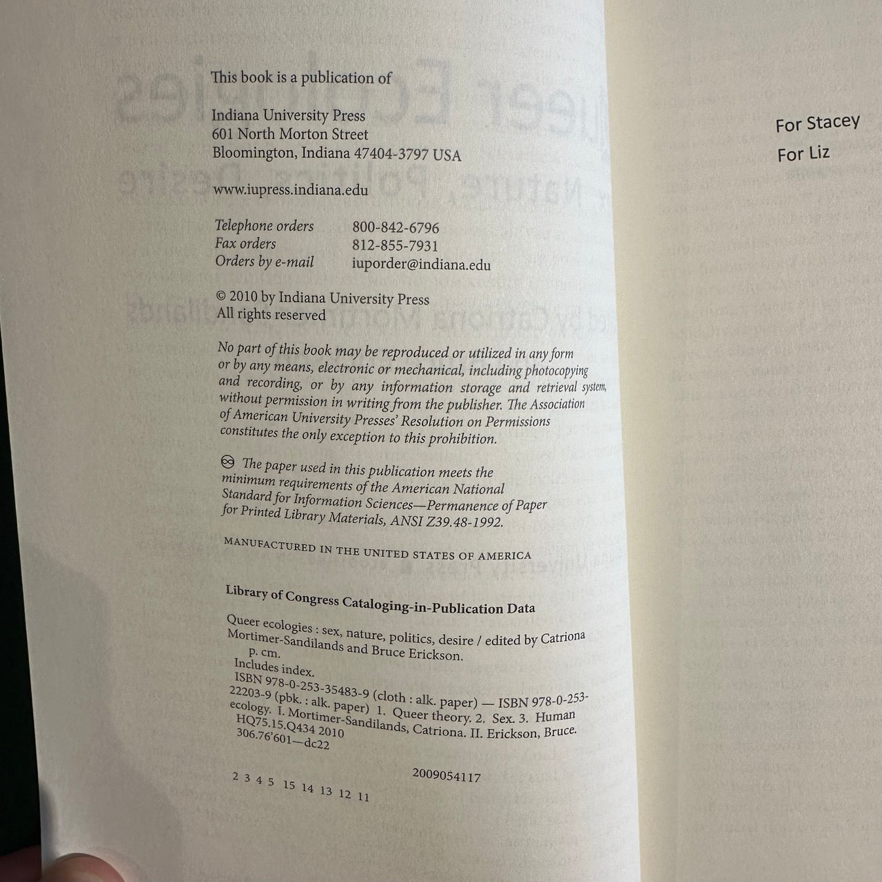 Non-Fiction Paperback: Queer Ecologies; Sex, Nature, Politics, Desire, Edited by Catriona Mortimer-Sandilands and Bruce Erickson SECOND PRINTING