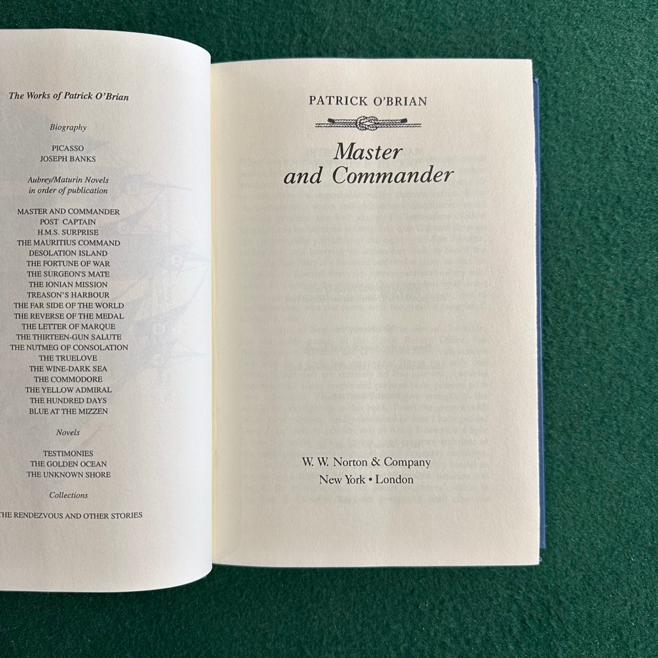 Vintage Fiction Hardback: Patrick O'Brian - Master and Commander