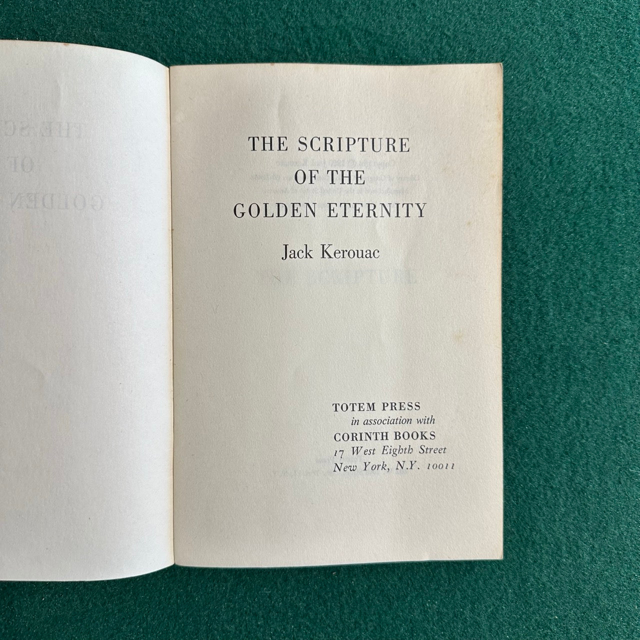 Vintage Poetry Paperback: Jack Kerouac - The Scripture of the Golden Eternity FIRST EDITION