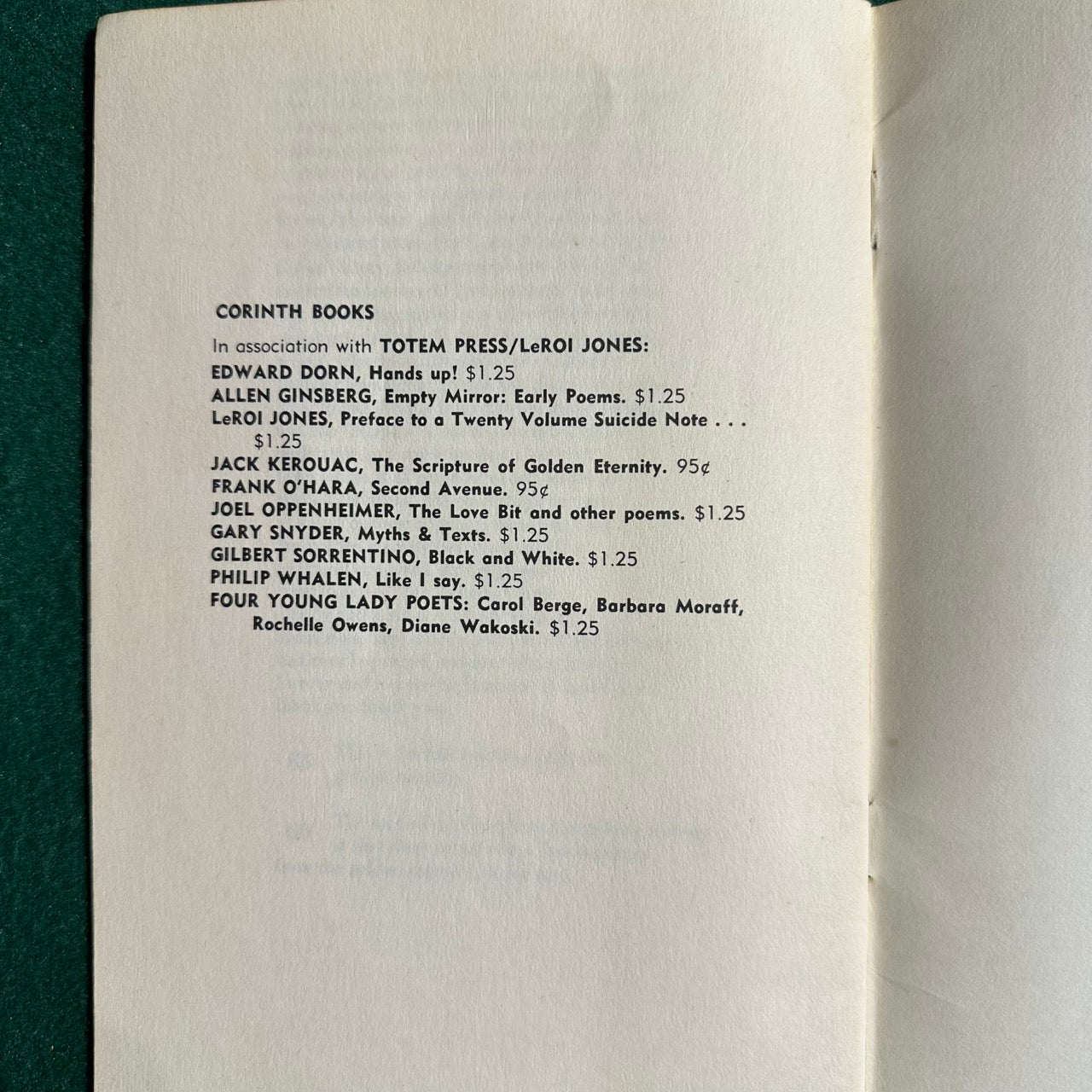 Vintage Poetry Paperback: Jack Kerouac - The Scripture of the Golden Eternity FIRST EDITION