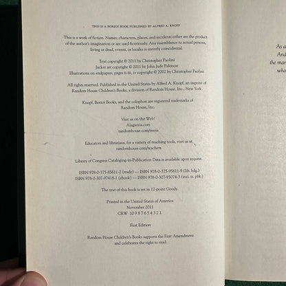 Fantasy Hardback: Christopher Paolini - Inheritance SIGNED FIRST EDITION