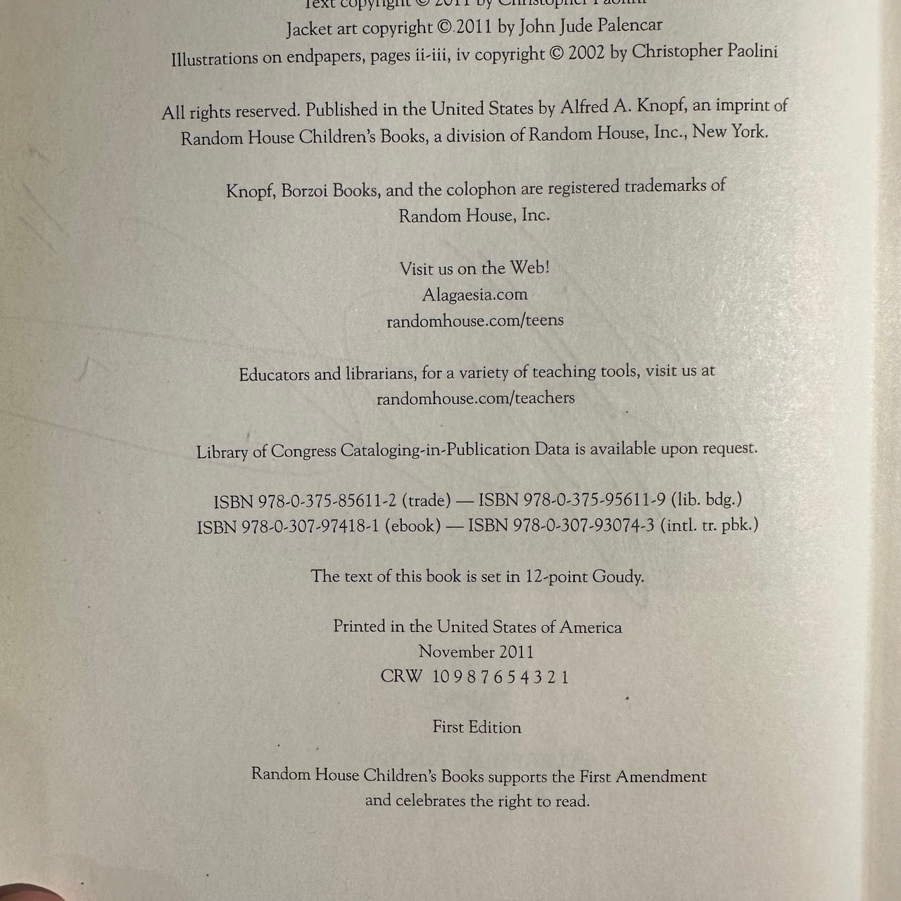 Fantasy Hardback: Christopher Paolini - Inheritance SIGNED FIRST EDITION