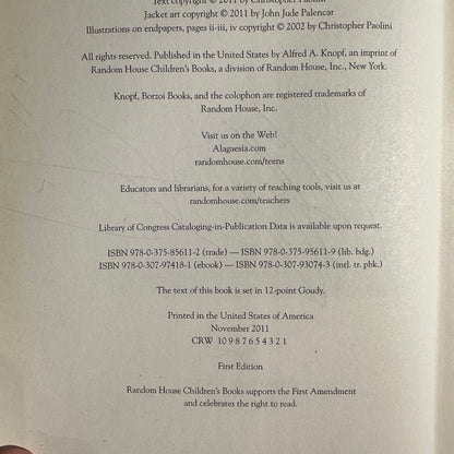 Fantasy Hardback: Christopher Paolini - Inheritance SIGNED FIRST EDITION