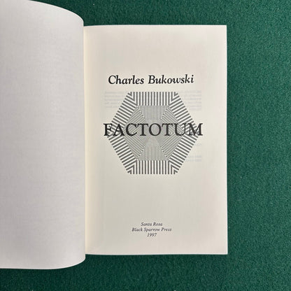 Vintage Fiction Paperback: Charles Bukowski - Factotum