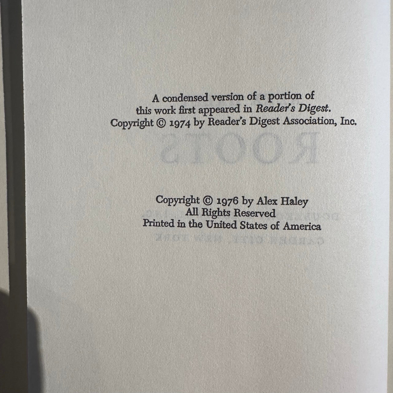 Vintage Fiction Hardback: Alex Haley - Roots SIGNED