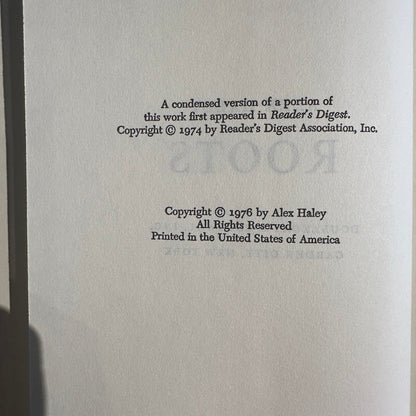 Vintage Fiction Hardback: Alex Haley - Roots SIGNED
