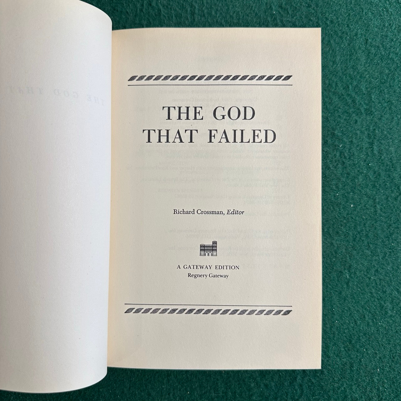 Vintage Non-Fiction Paperback: The God That Failed, Edited by Richard H Crossman FIRST PRINTING
