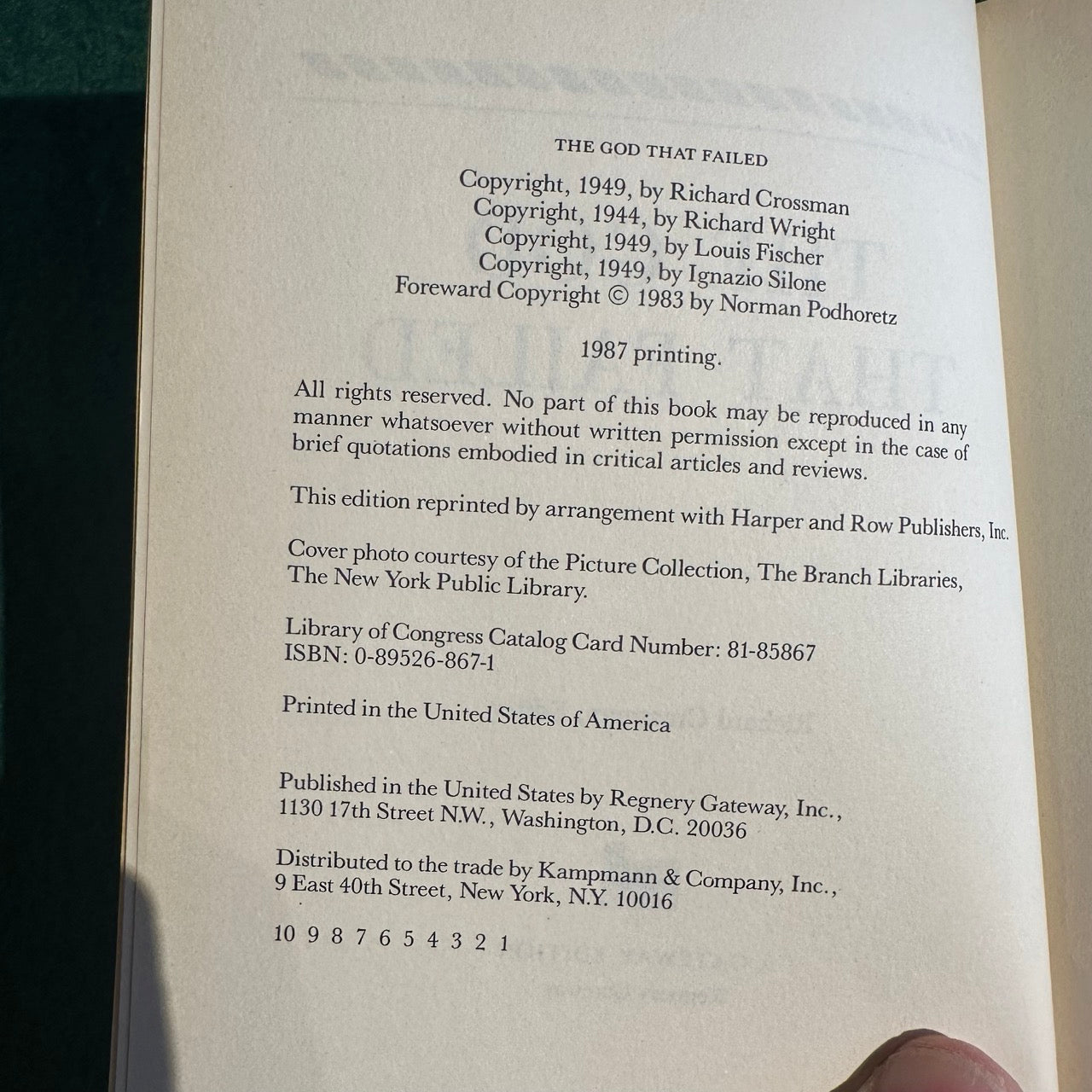 Vintage Non-Fiction Paperback: The God That Failed, Edited by Richard H Crossman FIRST PRINTING