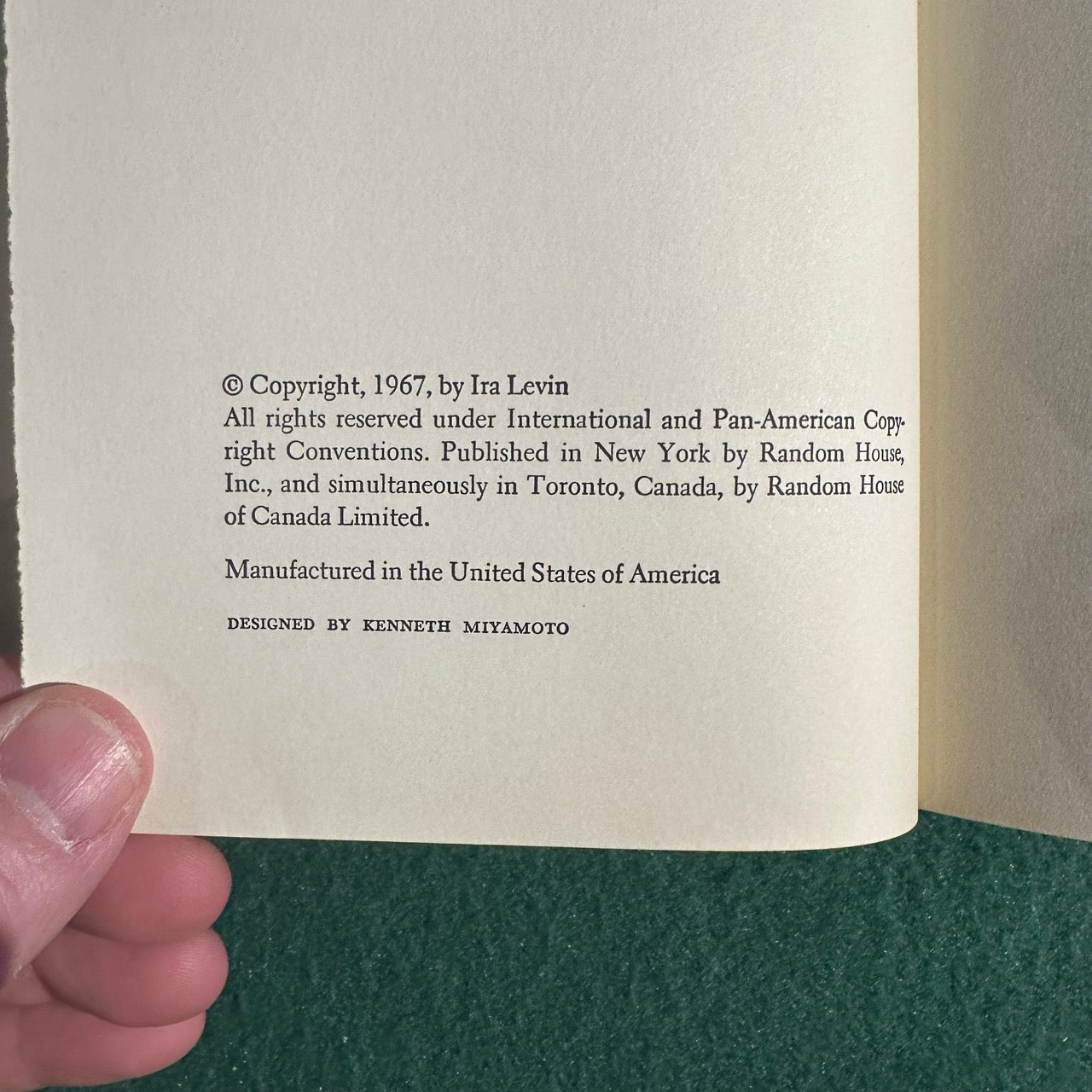 Vintage Fiction Hardback: Ira Levin - Rosemary's Baby BCE