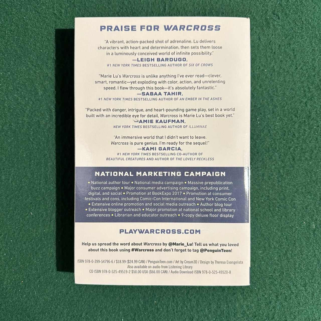 Sci-Fi Paperback: Marie Lu - Warcross SIGNED GALLEY