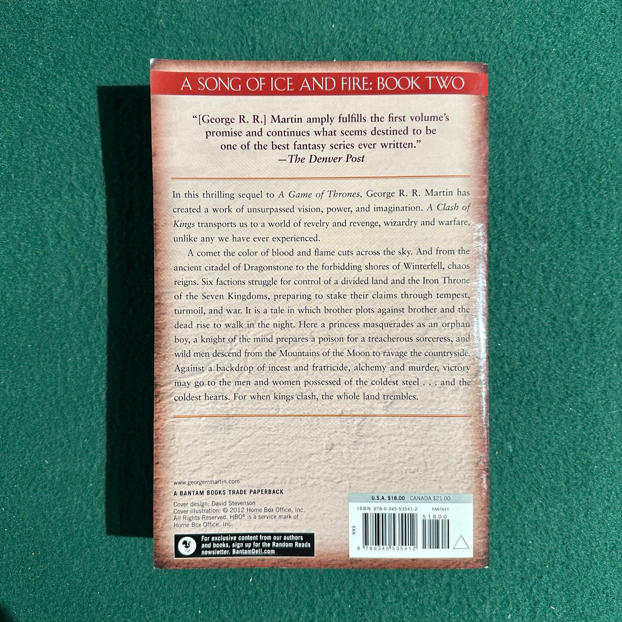 Vintage Fantasy Paperback: George R R Martin - A Clash of Kings FIRST PRINTING