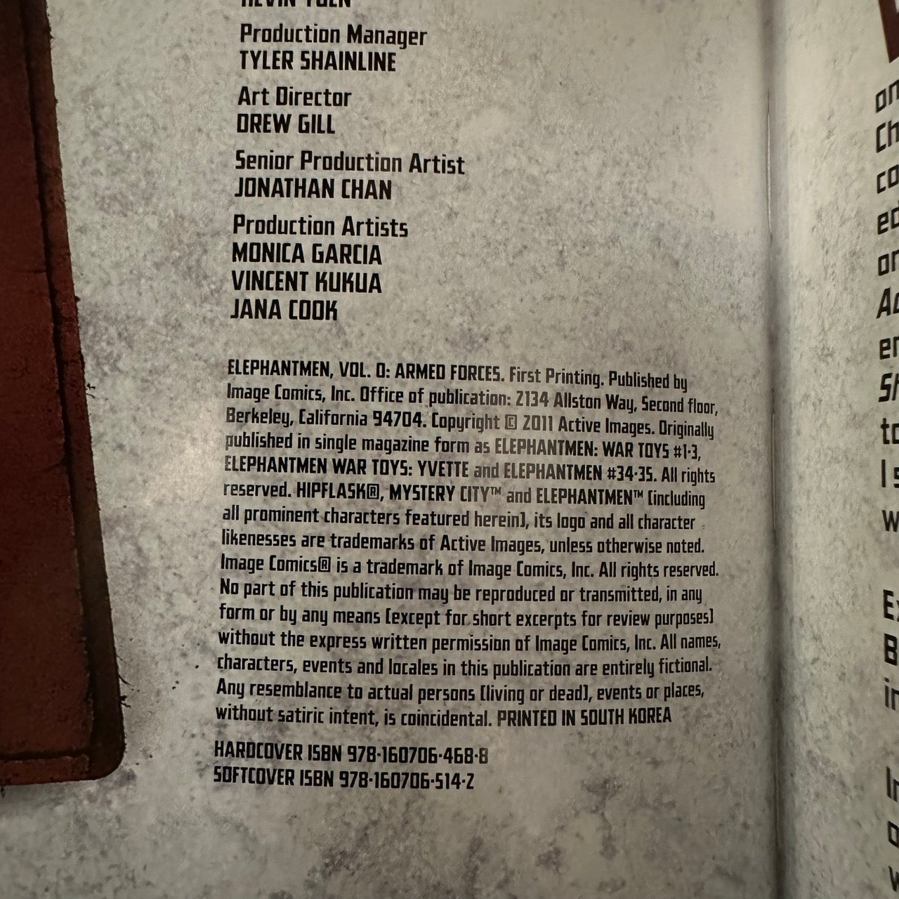 Graphic Novel Paperbacks: Richard Starkings - Elephantmen: Armed Forces Vols 00-05