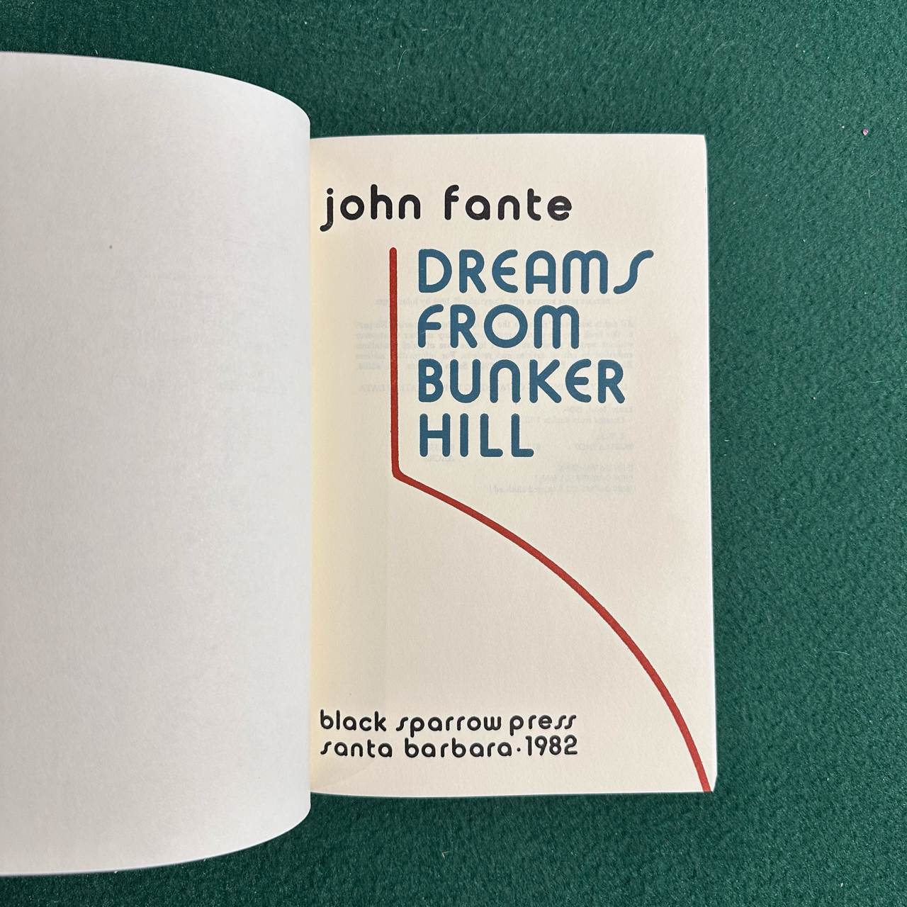 Vintage Fiction Paperback: John Fante - Dreams From Bunker Hill FIRST PRINTING