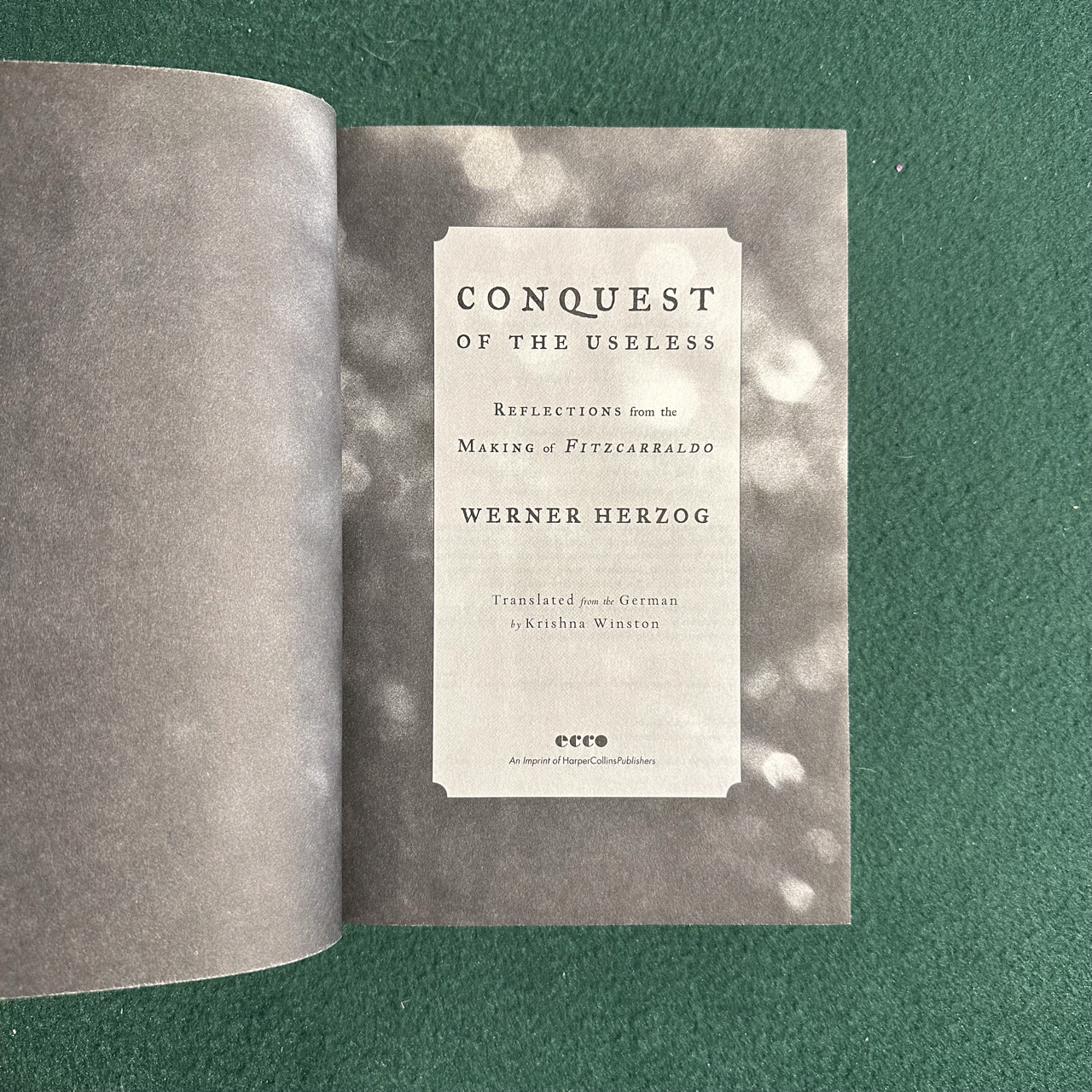 Non-Fiction Hardback: Werner Herzog - Conquest of the Useless FIRST EDITION