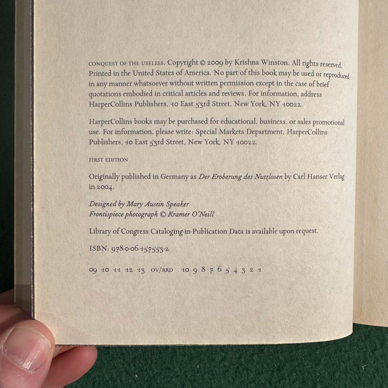 Non-Fiction Hardback: Werner Herzog - Conquest of the Useless FIRST EDITION