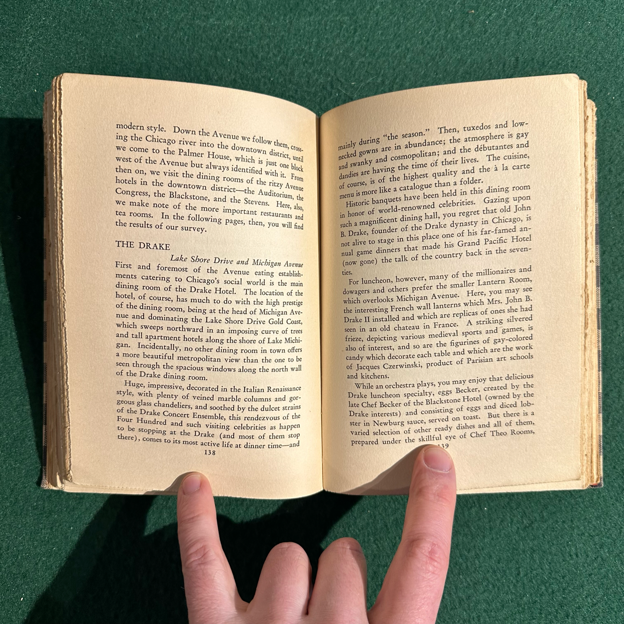 Vintage Non-Fiction Hardback: John Drury - Dining in Chicago