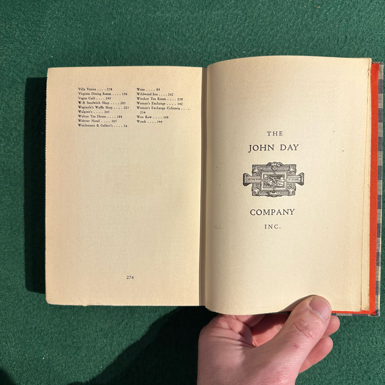 Vintage Non-Fiction Hardback: John Drury - Dining in Chicago