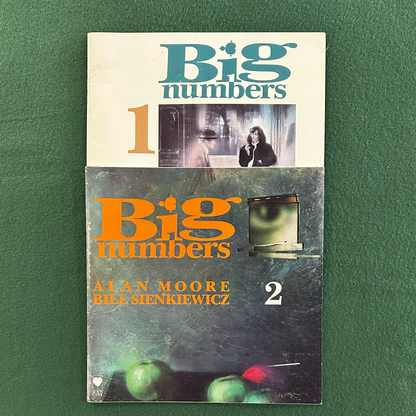 Vintage Graphic Novel Paperback: Alan Moore and Bill Sienkiewicz - Big Numbers Issue 1 & 2 FIRST PRINTINGS