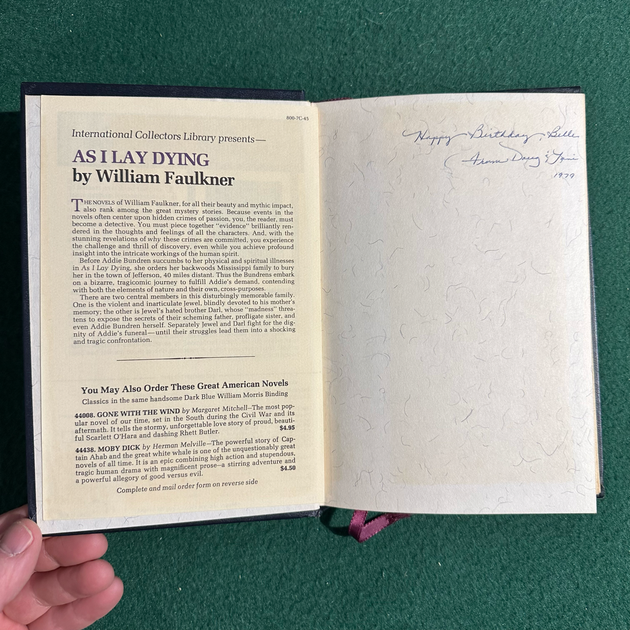 Vintage Fiction Hardback: William Faulkner - As I lay Dying