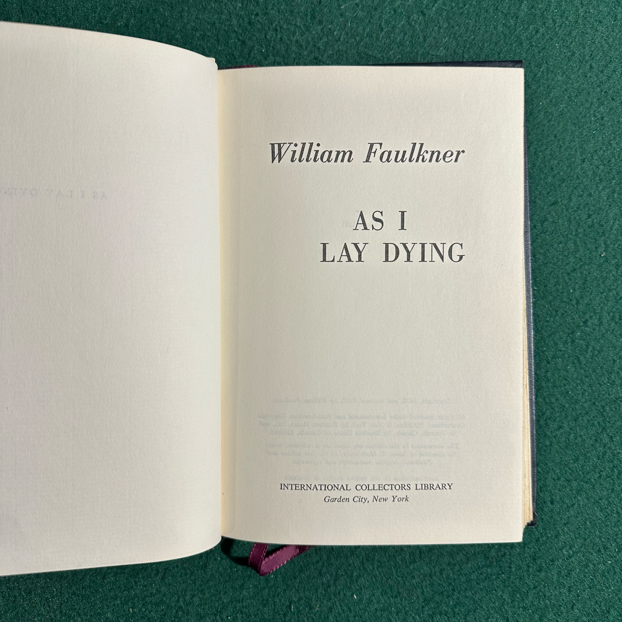 Vintage Fiction Hardback: William Faulkner - As I lay Dying
