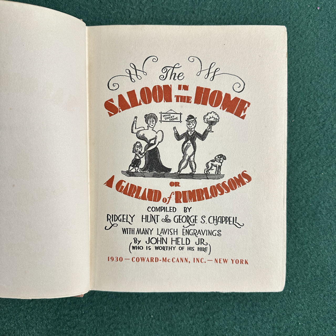Vintage Fiction Hardback: Ridgely Hunt & George S Chappell - The Saloon in the Home or A Garland of Rumblossoms