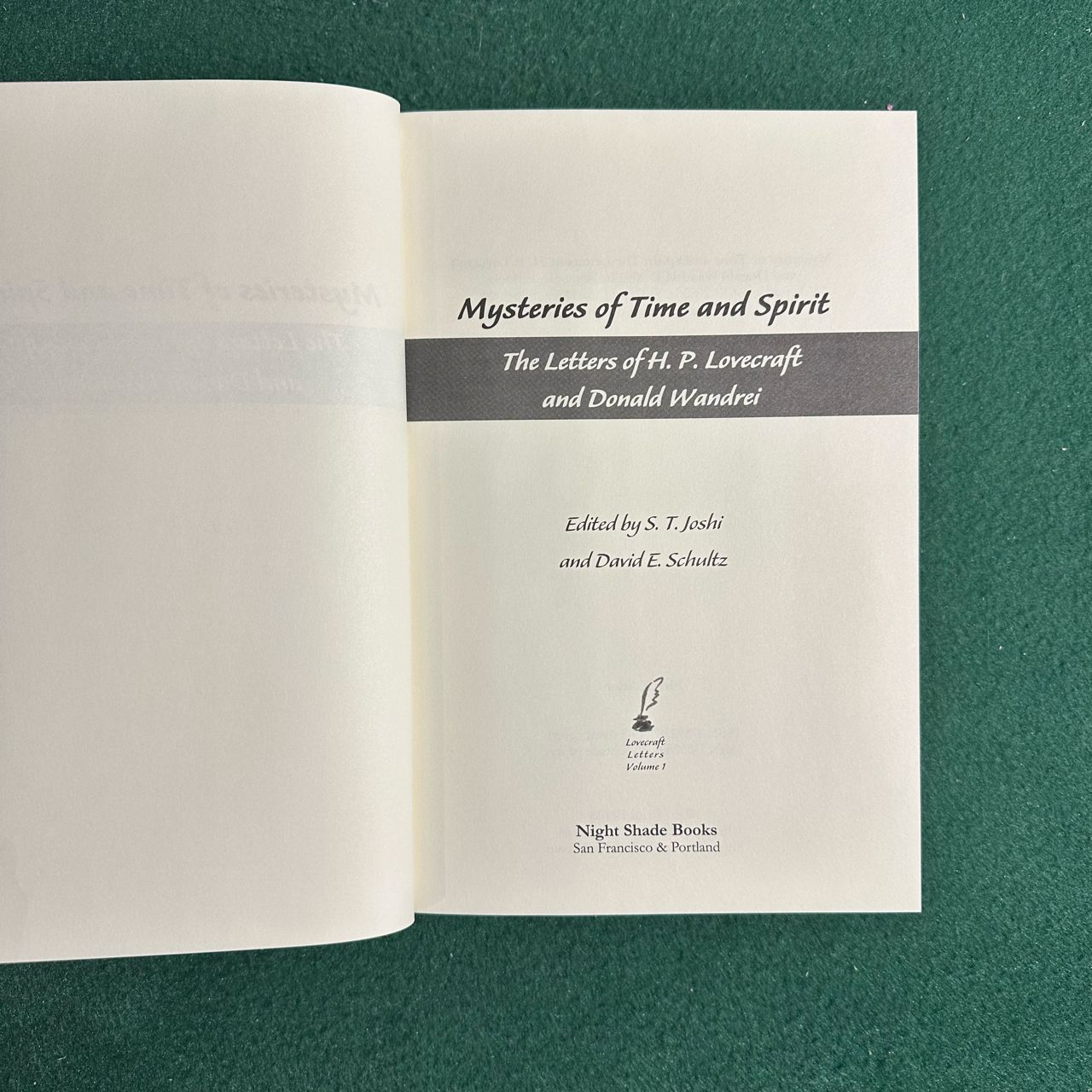 Vintage Non-Fiction Hardback: Mysteries of Time and Spirit - The Letters of HP Lovecraft and Donald Wandrei, Edited by ST Joshi and David E Scultz FIRST EDITION