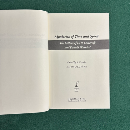 Vintage Non-Fiction Hardback: Mysteries of Time and Spirit - The Letters of HP Lovecraft and Donald Wandrei, Edited by ST Joshi and David E Scultz FIRST EDITION