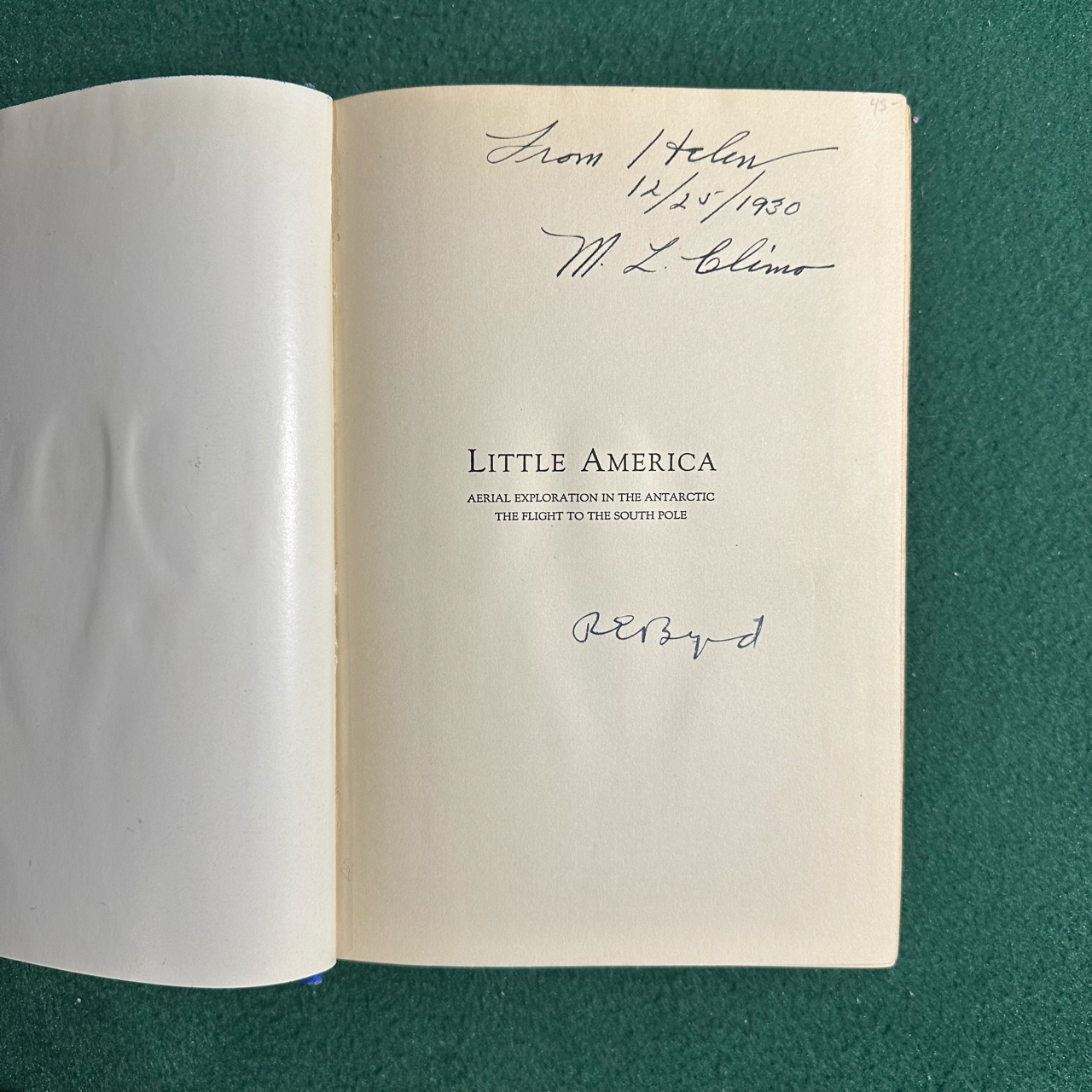 Vintage Non-Fiction Hardback: Richard B Byrd - Little America SIGNED FIRST EDITION