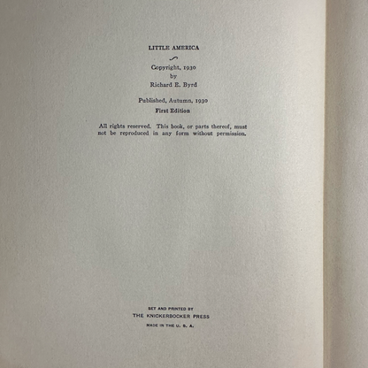 Vintage Non-Fiction Hardback: Richard B Byrd - Little America SIGNED FIRST EDITION