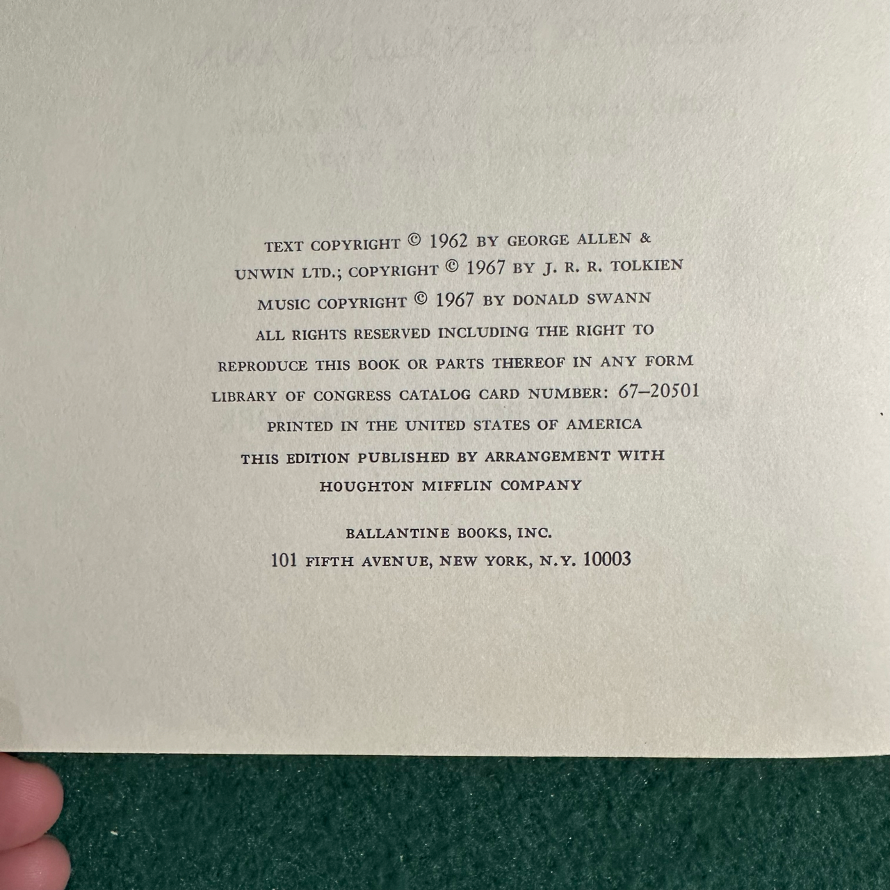 Vintage Fantasy Hardback: JRR Tolkien & Donald Swann - The Road Goes Ever On, A Song Cycle