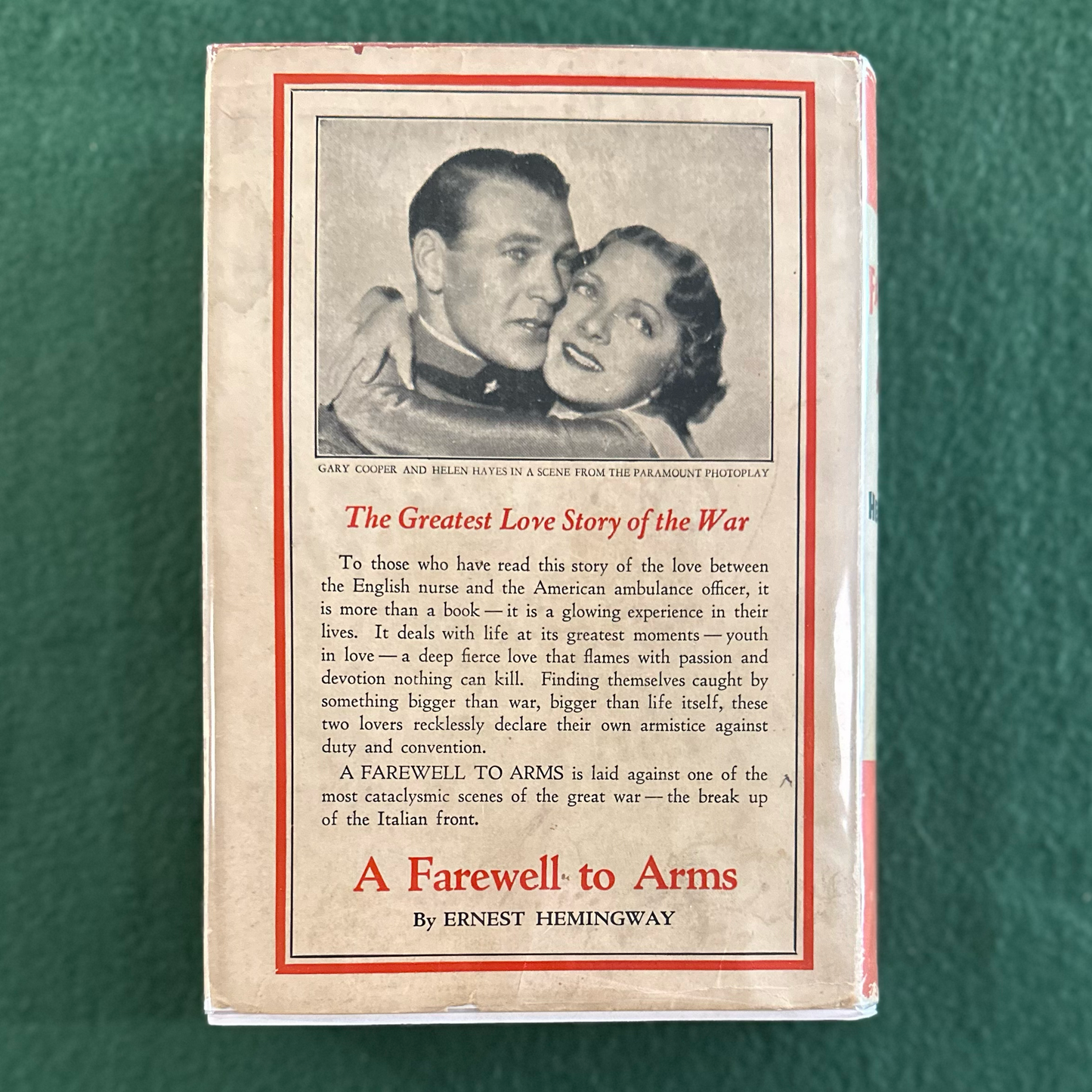 Vintage Fiction Hardback: Ernest Hemingway - A Farewell to Arms 7th Print