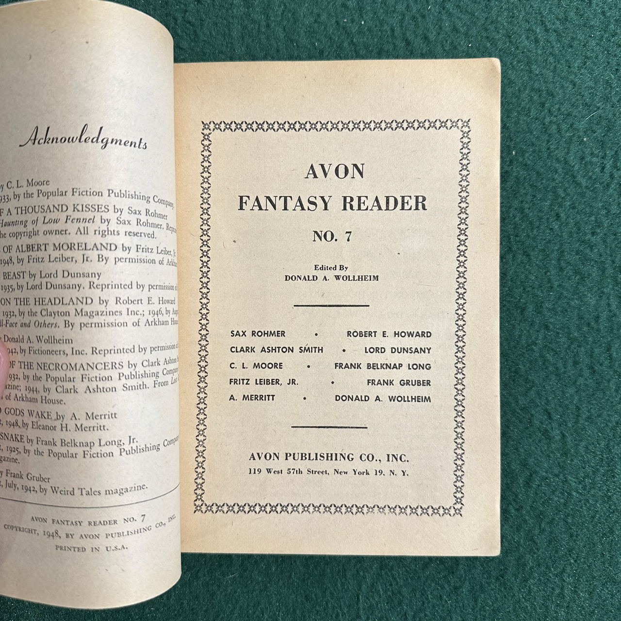 Vintage Fantasy Paperback: Avon Fantasy Reader #7 1947
