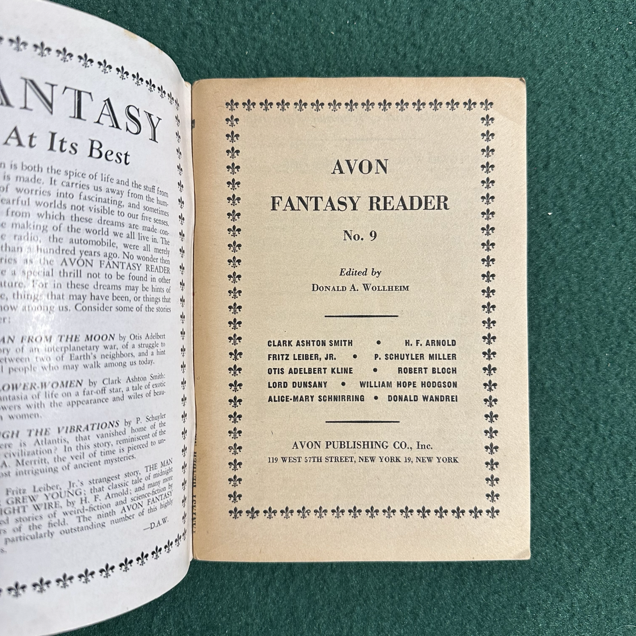 Vintage Fantasy Paperback: Avon Fantasy Reader #9 1948
