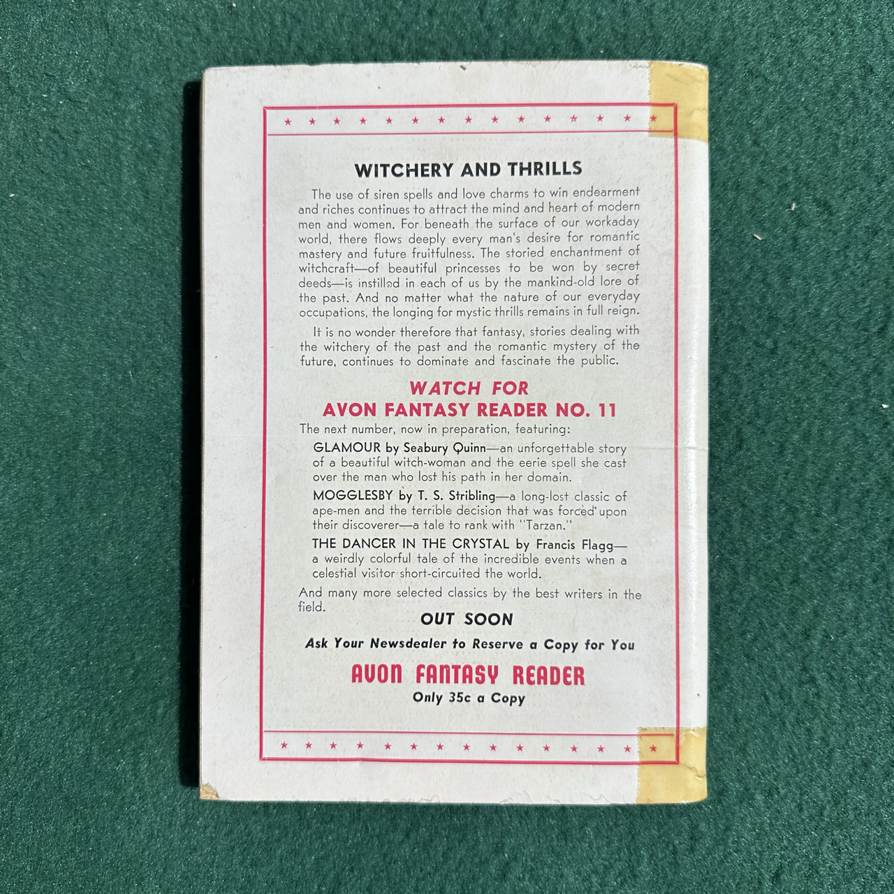 Vintage Fantasy Paperback: Avon Fantasy Reader #10 1949