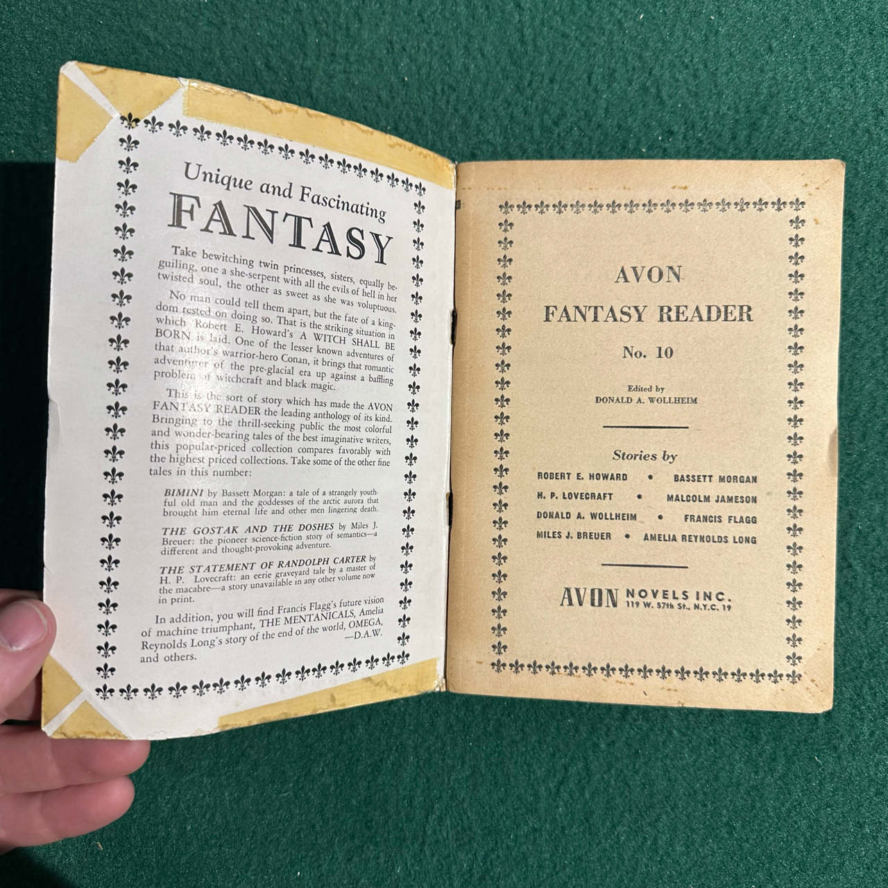 Vintage Fantasy Paperback: Avon Fantasy Reader #10 1949