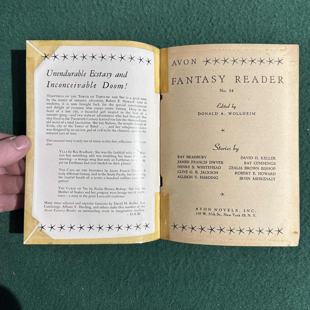 Vintage Fantasy Paperback: Avon Fantasy Reader #14 1950