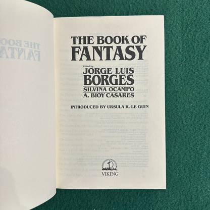 Vintage Fantasy Paperback: The Book of Fantasy, Edited by Jorge Luis Borges, Silvina Ocampo and A Bioy Casares FIRST PRINTING