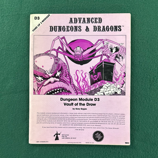 Vintage Dungeons & Dragons Game Book: Gary Gygax - Vault of the Drow