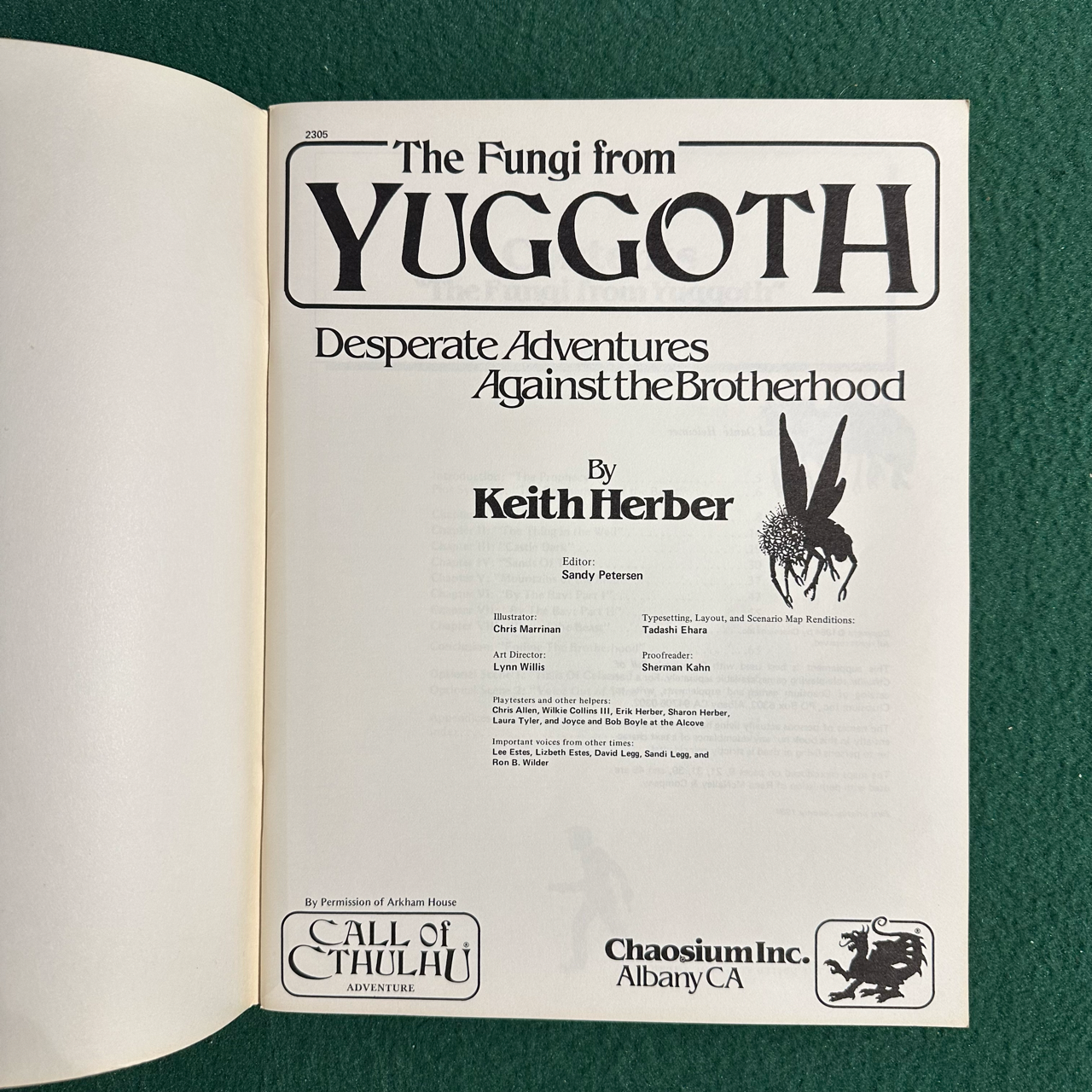 Vintage RPG Paperback: Call of Cthulhu: The Fungi from Yuggoth FIRST PRINTING