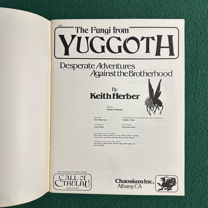 Vintage RPG Paperback: Call of Cthulhu: The Fungi from Yuggoth FIRST PRINTING