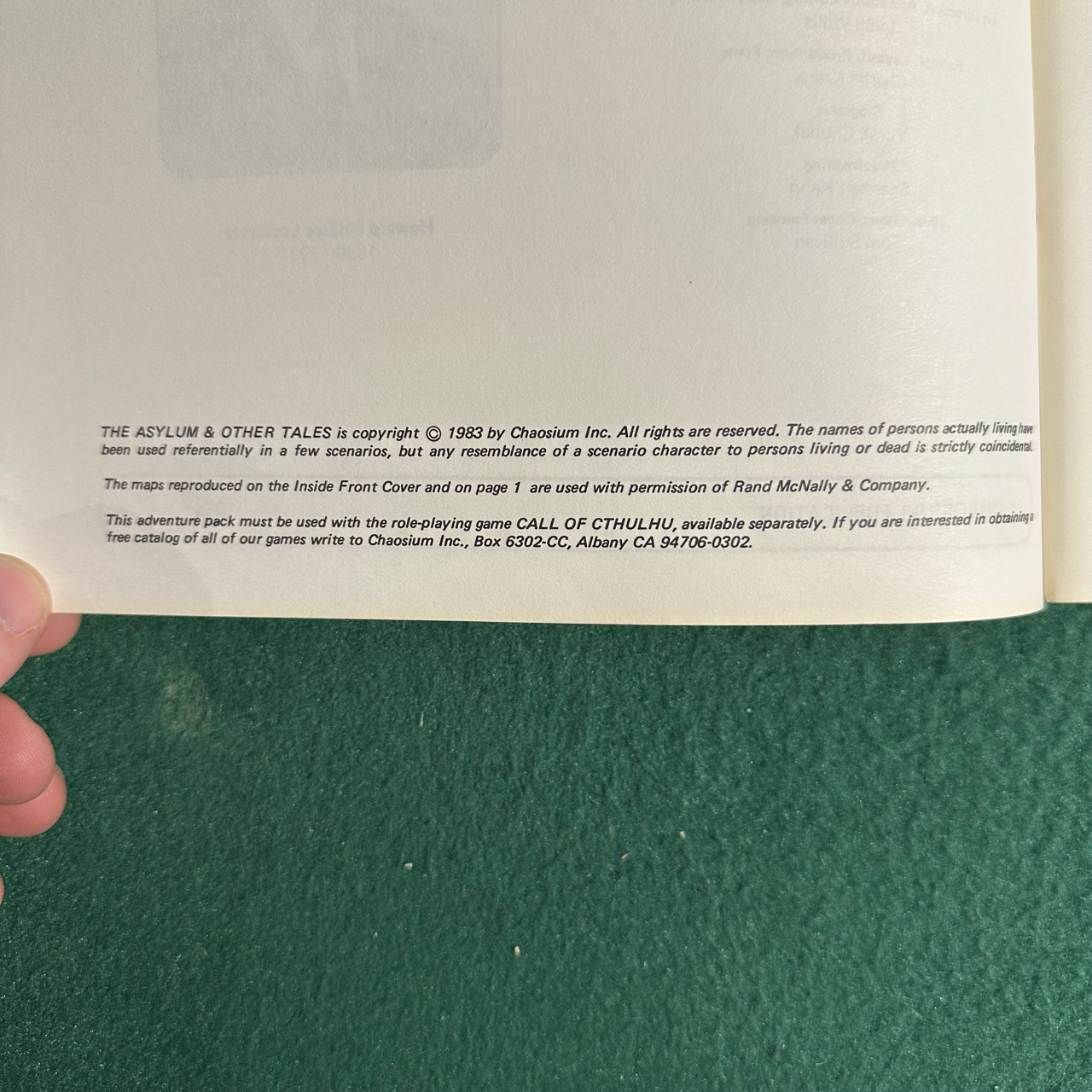 RPG Paperback: Call of Cthulhu: The Asylum & Other Tales