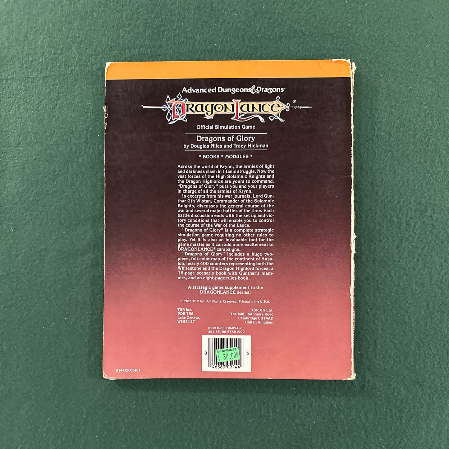 Vintage Dungeons &amp; Dragons Game Book: Dragonlance - Dragons of Glory