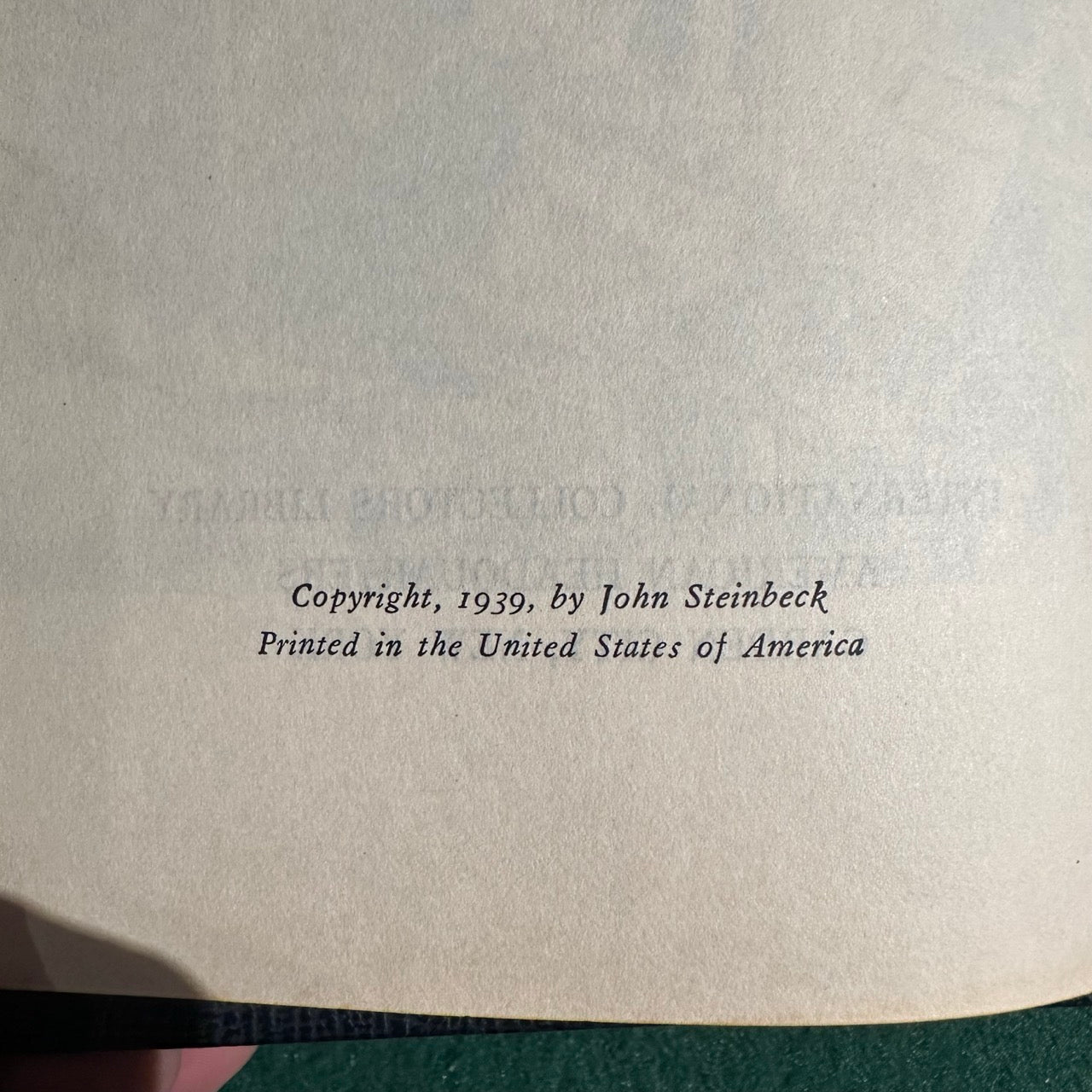 Vintage Fiction Hardback: John Steinbeck - The Grapes of Wrath