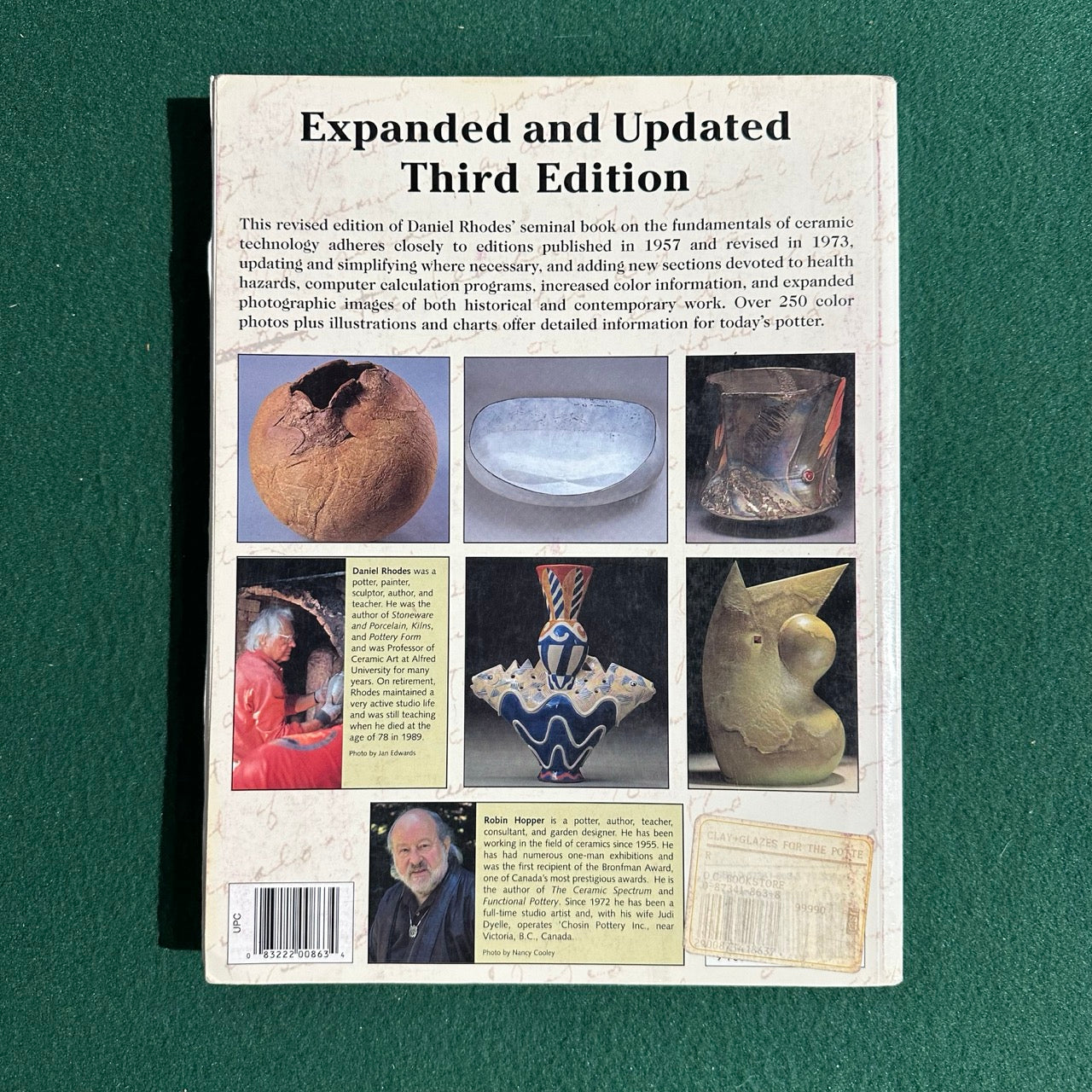 Vintage Art Hardback: Daniel Rhodes - Clay and Glazes for the Potter, Third Edition