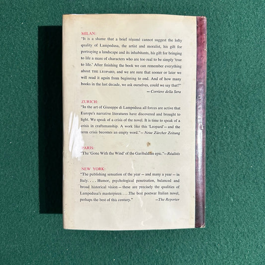 Vintage Fiction Hardback: Giuseppe di Lampedusa - The Leopard BCE