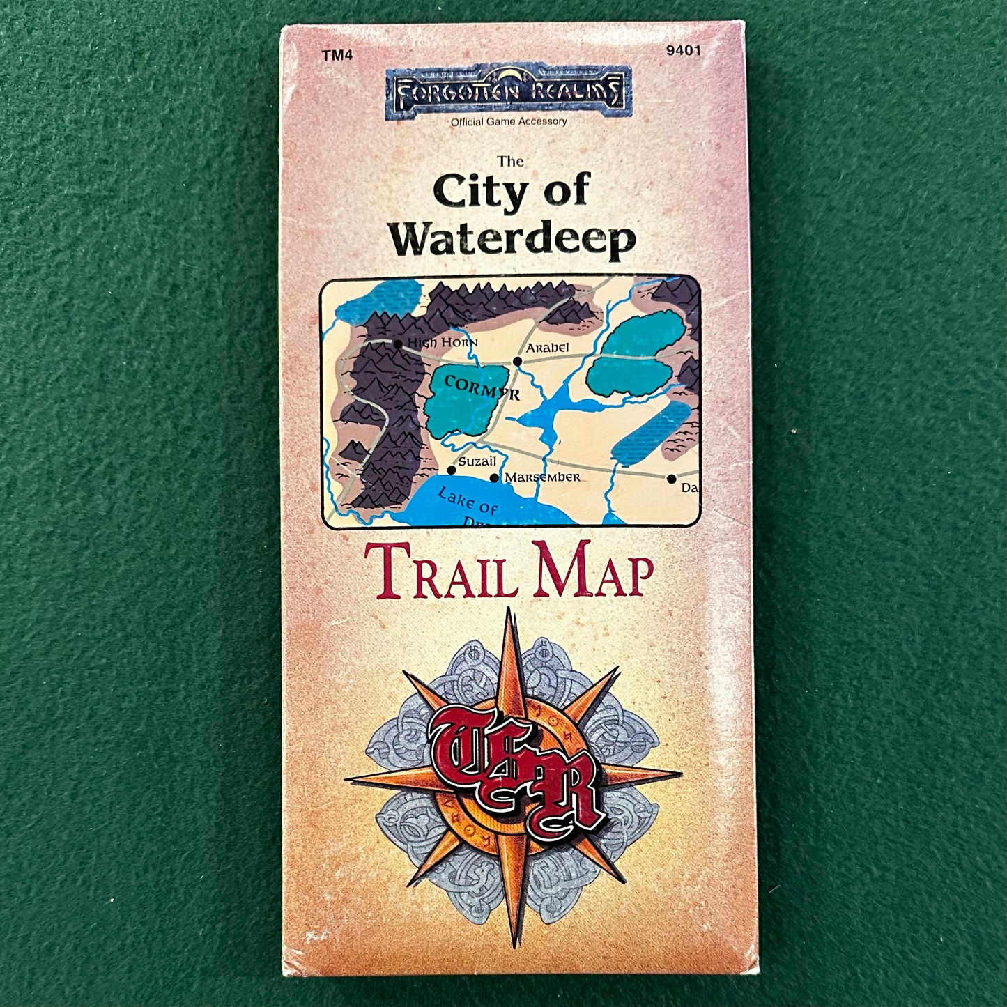 Vintage Dungeons and Dragons Accessory: Forgotten Realms - The City of Waterdeep Trail Map