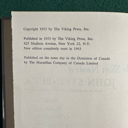 Vintage Fiction Hardback: The Short Novels of John Steinbeck BCE