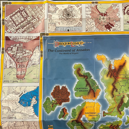 Vintage Dungeons and Dragons Accessory: Dragonlance - The World of Krynn Trail Map